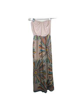 Anna Grace Strapless Maxi Dress Small Boho Festival Summer